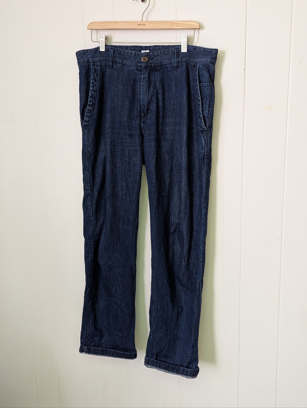 Katin Dark Wash Cotton Chambray Pants Size 34
